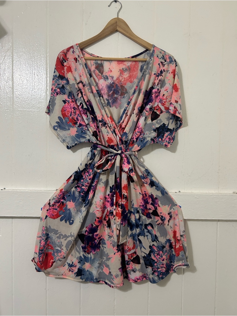 Floral Dress in Pink and Blue